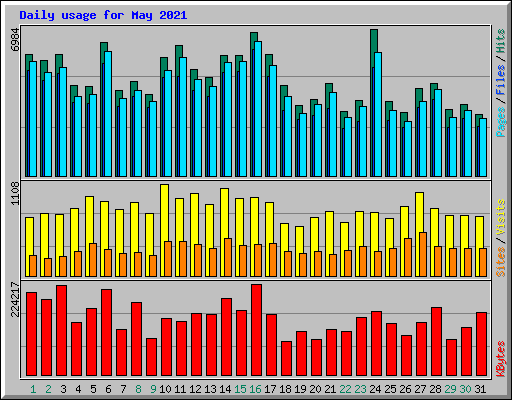 Daily usage for May 2021