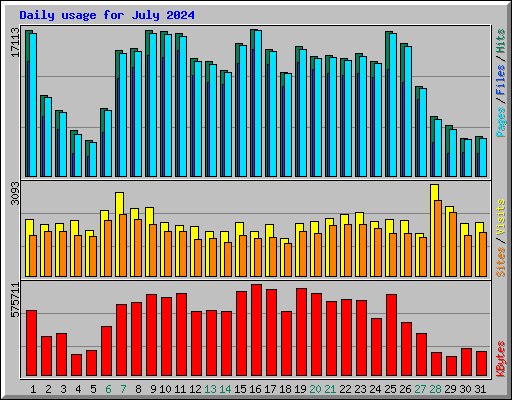 Daily usage for July 2024