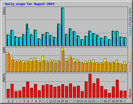 Daily usage for August 2024