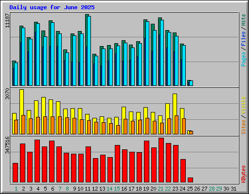 Daily usage for June 2025