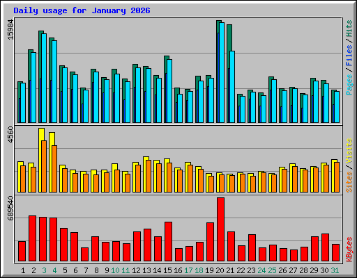 Daily usage for January 2026