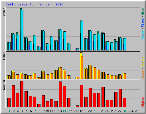 Daily usage for February 2026
