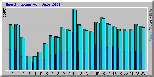 Hourly usage for July 2023