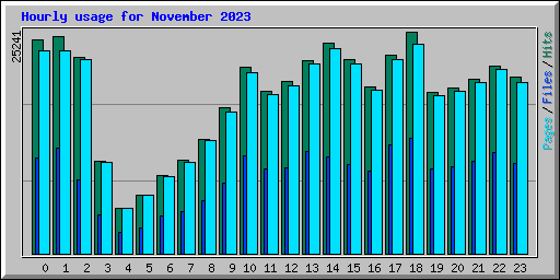 Hourly usage for November 2023