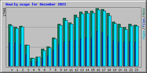 Hourly usage for December 2023