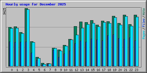 Hourly usage for December 2025